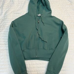 Green Cropped Hoodie